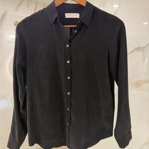Everlane 100% Silk Button Down Blouse Black Size 00 Workwear